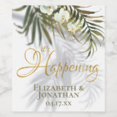 Tropical Palm Shadows Es ist Ereignis Save the Dat Weinetikett (Einzelnes Label)