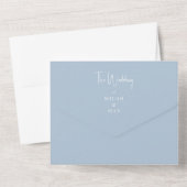 Tropical Palm Sky Blue Wedding All In One Einladung (Rückseite)
