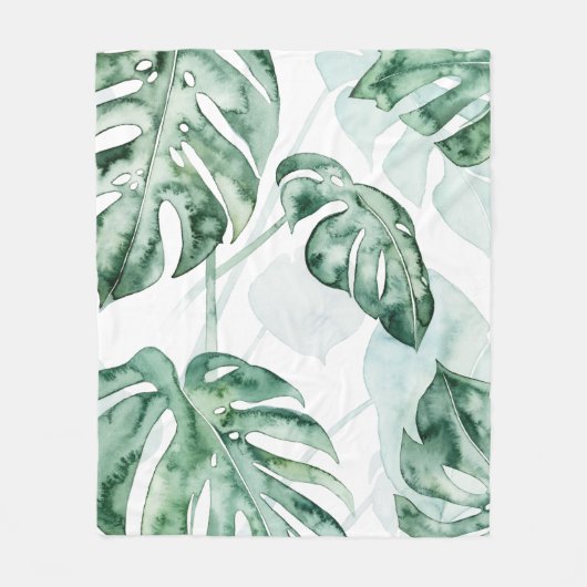 Tropical Palm Split Leaf Fleecedecke (Vorderseite)