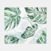 Tropical Palm Split Leaf Fleecedecke (Vorderseite (Horizontal))