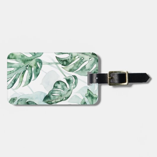 Tropical Palm Split Leaf Gepäckanhänger (Vorderseite horizontal)