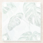 Tropical Palm Split Leaf Glasuntersetzer (Rückseite)