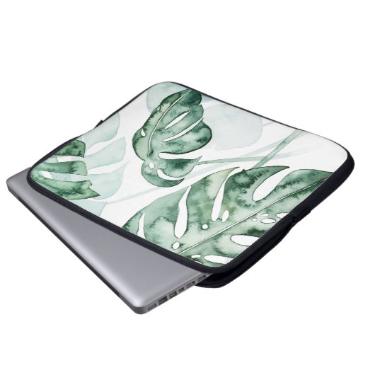 Tropical Palm Split Leaf Laptopschutzhülle (Vorne Knopf)