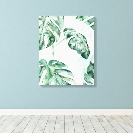 Tropical Palm Split Leaf Leinwanddruck (Insitu (Holzboden))