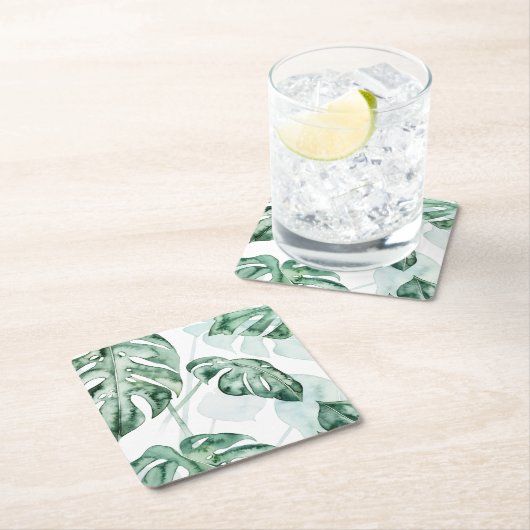 Tropical Palm Split Leaf Rechteckiger Pappuntersetzer (Vor Ort)