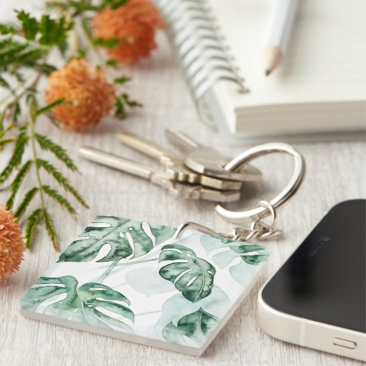 Tropical Palm Split Leaf Schlüsselanhänger (Vorderseite rechts)