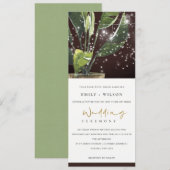 TROPICAL PALM STARRY NACHT MASON JAR LIGHT WEDD EINLADUNG (Vorne/Hinten)