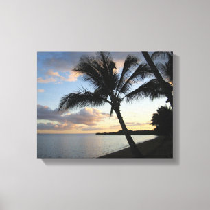 Tropical Palm Sunset Hawaiian Print Leinwanddruck