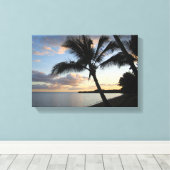 Tropical Palm Sunset Hawaiian Print Leinwanddruck (Insitu (Holzboden))