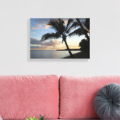 Tropical Palm Sunset Hawaiian Print Leinwanddruck (Insitu (Wohnzimmer))