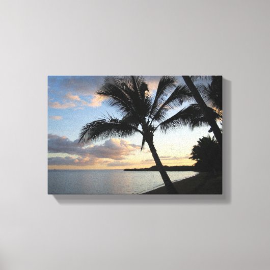 Tropical Palm Sunset Hawaiian Print Leinwanddruck (Vorderseite)