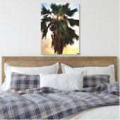 Tropical Palm Sunset - Stretched Canvas Print Leinwanddruck (Insitu (Schlafzimmer))