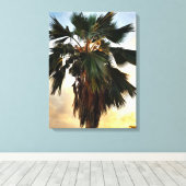 Tropical Palm Sunset - Stretched Canvas Print Leinwanddruck (Insitu (Holzboden))