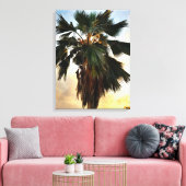 Tropical Palm Sunset - Stretched Canvas Print Leinwanddruck (Insitu (Wohnzimmer))