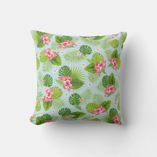 Tropical Palm Throw Kissen (Vorderseite)