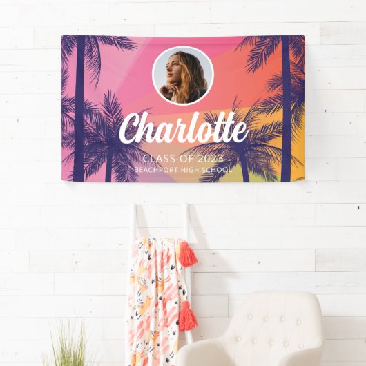 Tropical Palm Tree Abschluss Banner (Insitu)