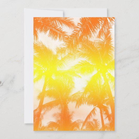 Tropical Palm Tree Aloha Ananas Brautparty Einladung (Rückseite)