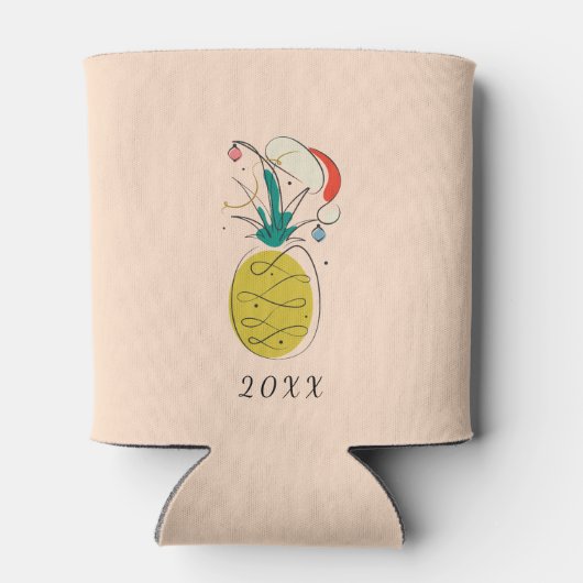 Tropical Palm Tree Ananas Frohe Weihnachten Dosenkühler (Rückseite)