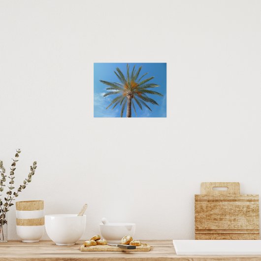 Tropical Palm Tree and Blue Sky Poster (Küche)