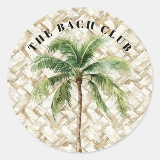 Tropical Palm Tree | Bach Club Runder Aufkleber (Vorderseite)