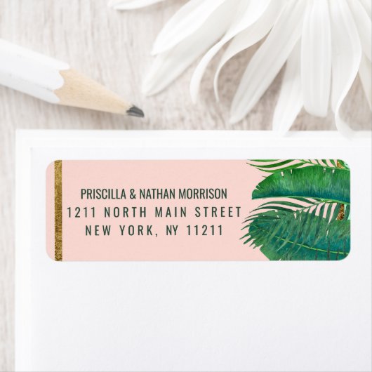 Tropical Palm Tree Banana Leaf Gold-Adresse (Insitu)