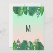 Tropical Palm Tree Banana Leaf Gold Bachelorette Einladung (Rückseite)