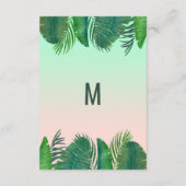 Tropical Palm Tree Banana Leaf Gold Gift Registry Begleitkarte (Rückseite)