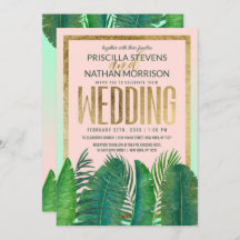 Tropical Palm Tree Banana Leaf Gold Hochzeit