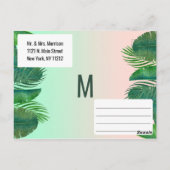 Tropical Palm Tree Banana Leaf Gold Save the Date Postkarte (Rückseite)