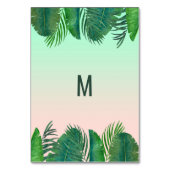 Tropical Palm Tree Banana Leaf Gold Tischnummer (Rückseite)