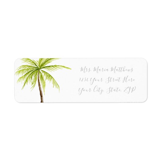 Tropical Palm Tree Beach Address Labels (Vorne)