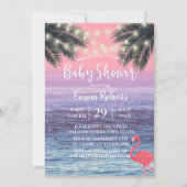 Tropical Palm Tree Beach Baby Dusche Einladung (Vorderseite)