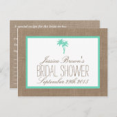 Tropical Palm Tree Beach Brautparty Rezept Card Einladungspostkarte (Vorne/Hinten)
