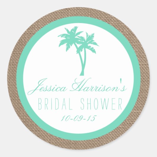 Tropical Palm Tree Beach Brautparty Stickers (Vorderseite)