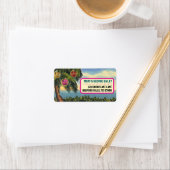 Tropical Palm Tree + Beach Christmas Address Label Adressaufkleber (Insitu)