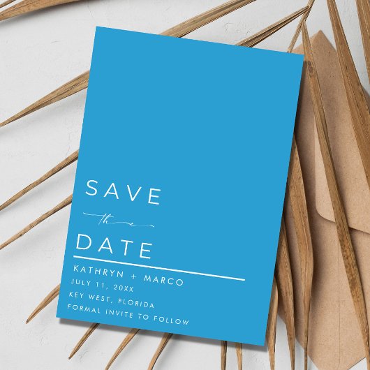 Tropical Palm Tree Beach Digital Wedding Save The Date