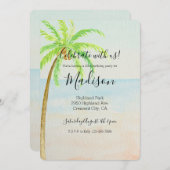 Tropical Palm Tree Beach Einladung (Vorne/Hinten)