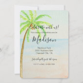 Tropical Palm Tree Beach Einladung (Vorderseite)