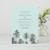Tropical Palm Tree Beach Einladung (Stehend Vorderseite)