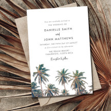 Tropical Palm Tree Beach Einladung