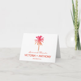 Tropical Palm Tree Beach Hochzeit Dankeskarte