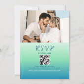 Tropical Palm Tree Beach Hochzeit Einladung (Rückseite)