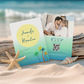 Tropical Palm Tree Beach Hochzeit Einladung