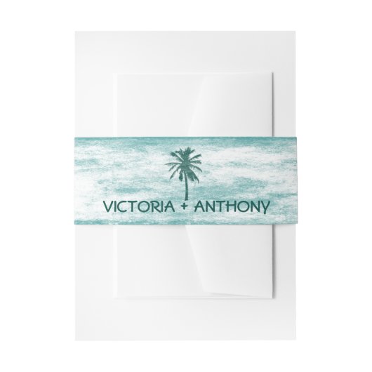 Tropical Palm Tree Beach Hochzeit Einladungsbanderole (Vorderseite Beispiel)