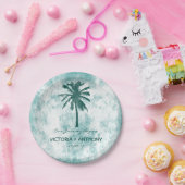 Tropical Palm Tree Beach Hochzeit Pappteller (Party)