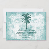 Tropical Palm Tree Beach Hochzeit Save the Date (Vorderseite)