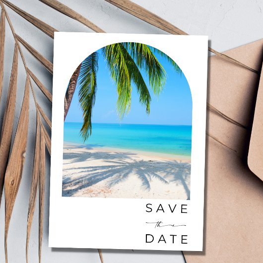 Tropical Palm Tree Beach Hochzeit Save The Date