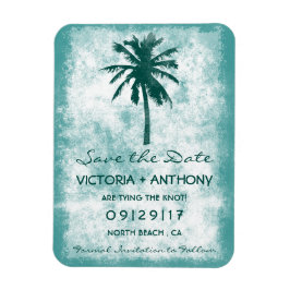 Tropical Palm Tree Beach Hochzeit Save the Date Magnet