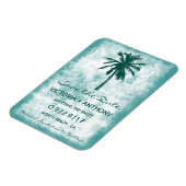 Tropical Palm Tree Beach Hochzeit Save the Date Magnet (Linke Seite)