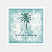 Tropical Palm Tree Beach Hochzeit Serviette (Vorderseite)